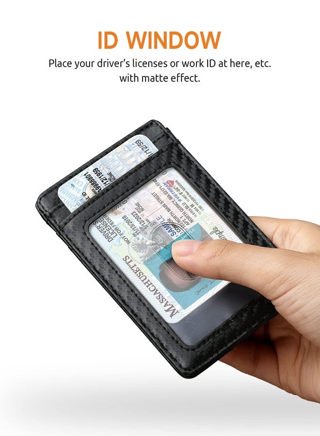 Buffway Mens Slim Wallet, Minimalist Thin Front Pocket Leather Credit Card Holder with RFID Blocking for Work Travel - Atlanta Black - Image 4